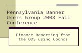 Finance Reporting from ODS using Cognos