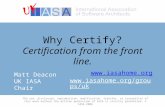 Why certify
