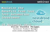 Testdroid: Maximize the benefits from your test automation investment