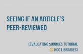 HCC - Seeing if an Article's Peer-Reviewed or Not