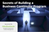 Secrets of Building a Business Continuity Program
