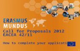 ERASMUS MUNDUS - Call for proposals 2012