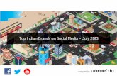 Top Indian Brands on Social Media - July  2013