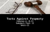 Ll.b ii lot ii u-ii tort relating to property