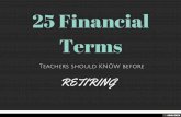 25 Financial Terms Teachers Should Know Before Retiring