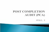 Post completion audit (pca)