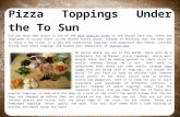 Pizza toppings under the to sun