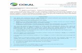 2012.10.31 - Cka Asx - Pt Bbm Coal Project - Initial Pre-feasibility Study Completed