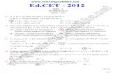 EDCET (B.Ed) 2012 Maths Question Paper & Key Download