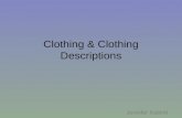 Clothing & Clothing Descriptions