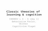 Handout CHDODEV L3 Classic Theories of Learning & Cognition Day 1