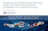 DHS National Cyber Security Division Cyber Security Procurem