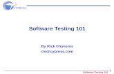 CYPRESS Software Testing 101 1 By Rick Clements cle@cypress.com.