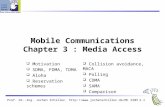 Prof. Dr.-Ing. Jochen Schiller,  SS053.1 Mobile Communications Chapter 3 : Media Access Motivation SDMA, FDMA, TDMA Aloha.