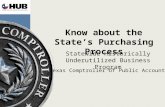 Statewide Historically Underutilized Business Program Know about the States Purchasing Process Texas Comptroller of Public Accounts.