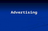 Advertising. Advertising is the nonpersonal communication of information usually paid for and usually persuasive in nature about products, services or.