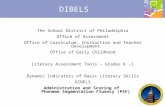 1 DIBELS The School District of Philadelphia Office of Assessment Office of Curriculum, Instruction and Teacher Development Office of Early Childhood.