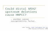 Could distal MSH2 upstream deletions cause HNPCC? … another cancer susceptibility factor. John Taylor (John.Taylor@orh.nhs.uk) CMGS Spring Conference 2009.
