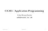 CE203 - Application Programming Autumn 2013CE203 Part 01 Udo Kruschwitz udo@essex.ac.uk.