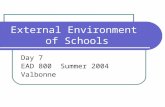External Environment of Schools Day 7 EAD 800 Summer 2004 Valbonne.