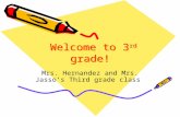 Welcome to 3 rd grade! Welcome to 3 rd grade! Mrs. Hernandez and Mrs. Jasso’s Third grade class.