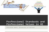 Professional Standards and Professional Values in HE Christine Smith, University of Salford.