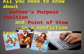 Graphics from Microsoft ™ ClipArt and Google Images All you need to know about Author’s Purpose, Position Author’s Purpose, Position and Point of View.
