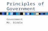 Principles of Government Government Mr. Biddle. Aristotle Scholar in ancient Greece. First to study Gov’t He studied the Greek Polis Many Gov’t terms.