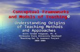 Conceptual Frameworks and Models of Teaching© Understanding Origins of Teaching Methods and Approaches Britt Tatman Ferguson, Ph. D. Minnesota State University.