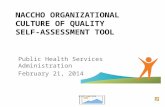 NACCHO ORGANIZATIONAL CULTURE OF QUALITY SELF-ASSESSMENT TOOL Public Health Services Administration February 21, 2014.