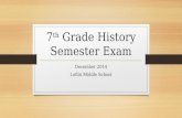 7 th Grade History Semester Exam December 2014 Loflin Middle School.