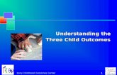 Early Childhood Outcomes Center 1 Understanding the Three Child Outcomes.