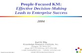 People-Focused KM 2004/ 1 Copyright © 2004 Knowledge Research Institute, Inc. People-Focused KM: Effective Decision-Making Leads to Enterprise Success.