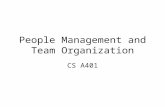 People Management and Team Organization CS A401. People Management Software development involves teamwork Members must coordinate work, decisions, etc.
