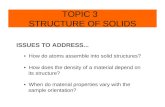 ISSUES TO ADDRESS... How do atoms assemble into solid structures? How does the density of a material depend on its structure? When do material properties.