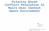 Priority Based Conflict Resolution in Multi-User Context Aware Environment By Amit R Mahale Slides adapted from my final year undergrad project work.