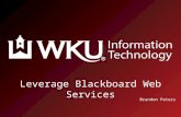 Leverage Blackboard Web Services Brandon Peters. IT Consultant, Academic Technology IT Consultant, Academic Technology Day-to-day: Day-to-day: – Blackboard.