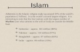 Islam Adherents to the Islamic religion make up around 20% of the world’s population (1 billion). It is the world’s second largest religion. It is interesting.