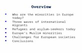 Overview Who are the minorities in Europe today? Who are the minorities in Europe today? Three waves of international migrants Three waves of international.