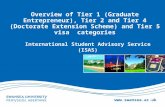 Www.swansea.ac.uk Overview of Tier 1 (Graduate Entrepreneur), Tier 2 and Tier 4 (Doctorate Extension Scheme) and Tier 5 visa categories International Student.