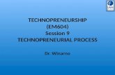 TECHNOPRENEURSHIP (EM604) Session 9 TECHNOPRENEURIAL PROCESS Dr. Winarno.