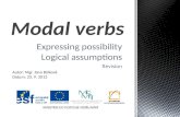 Expressing possibility Logical assumptions Revision Modal verbs Autor: Mgr. Jana Bálková Datum: 23. 9. 2012.