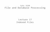 CpSc 3220 File and Database Processing Lecture 17 Indexed Files.