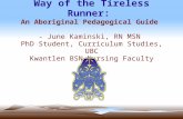 Way of the Tireless Runner: An Aboriginal Pedagogical Guide - June Kaminski, RN MSN PhD Student, Curriculum Studies, UBC Kwantlen BSN Nursing Faculty.