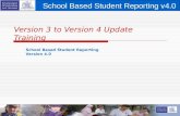 School Based Student Reporting v4.0 1 Version 3 to Version 4 Update Training School Based Student Reporting Version 4.0.