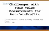 Challenges with Fair Value Measurements for Not-for-Profits A Governmental Audit Quality Center Web Event November 1, 2011.