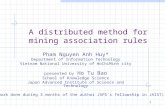 1 A distributed method for mining association rules Pham Nguyen Anh Huy* Department of Information Technology Vietnam National University of HoChiMinh.