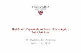 Unified Communications Strategic Initiative IT Stakeholder Meeting April 16, 2014.