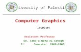 30/9/2008Lecture 21 Computer Graphics Assistant Professor Dr. Sana’a Wafa Al-Sayegh 2 nd Semester 2008-2009 ITGD3107 University of Palestine.