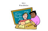 10.1 Parabolas. 10.1 Parabolas A parabola is the set of all points (x,y) that are equidistant from a fixed line (directrix) and a fixed point (focus)